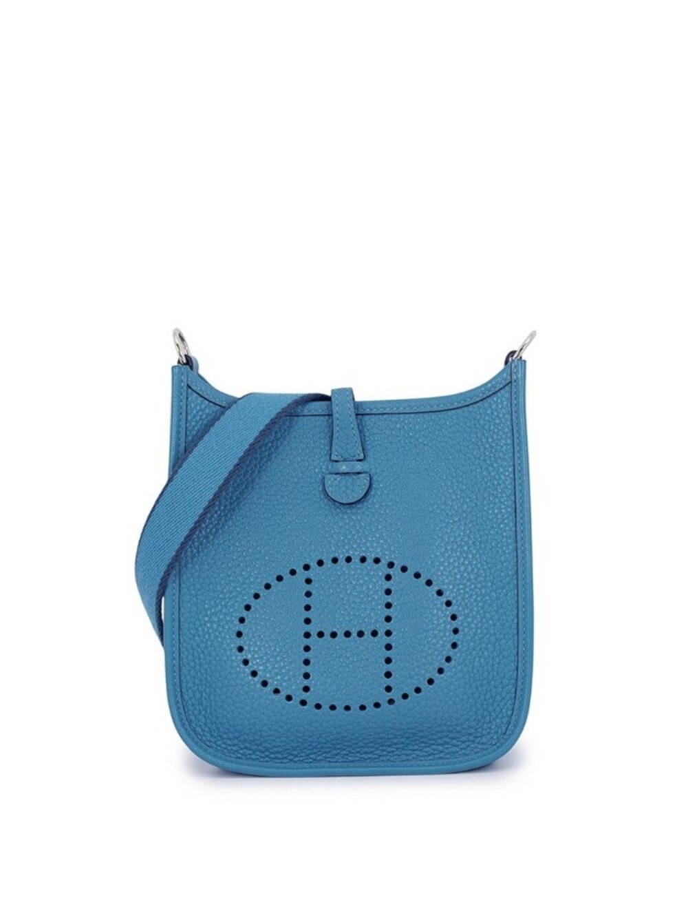 Hermes Shoulder Bag Evelyne TPM 111 Amazon Cobalt Silver Taurillon Clemence